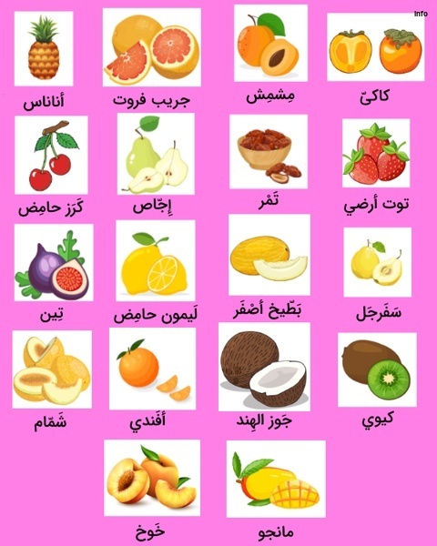 خواص توت فرنگی به زبان عربی_1