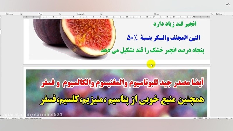 خواص توت فرنگی به زبان عربی_4